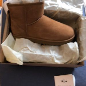 Ugg’s women’s classic mini II in chestnut size 9.